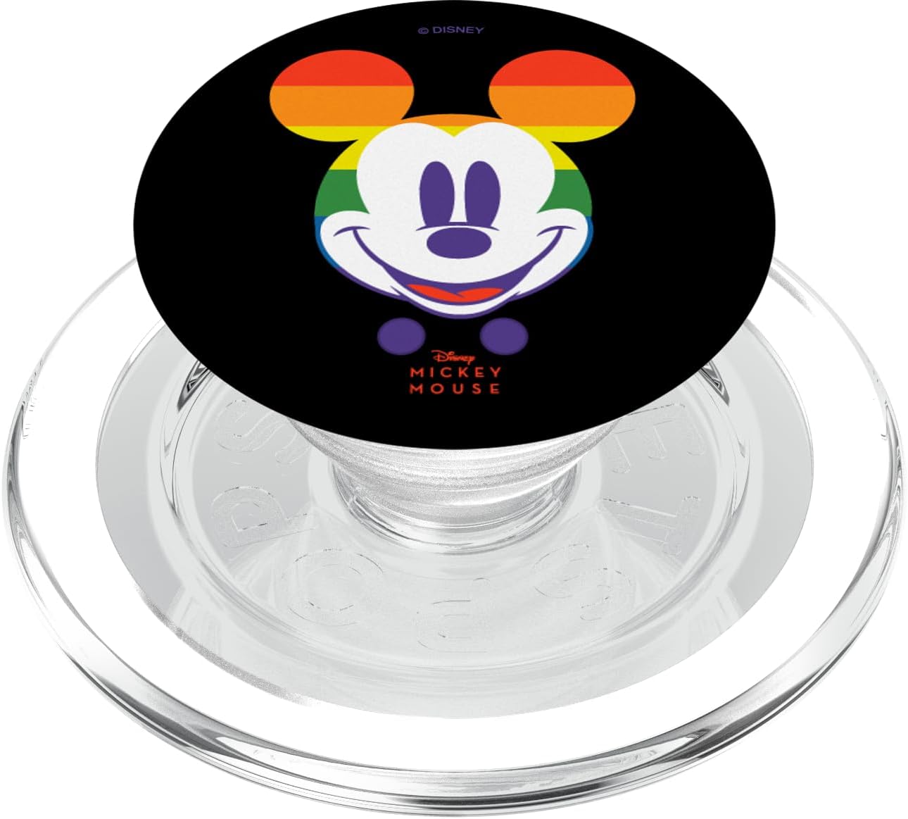 Disney Year of the Mouse Happy as a Rainbow Mickey Black PopSockets MagSafe PopGrip for iPhone