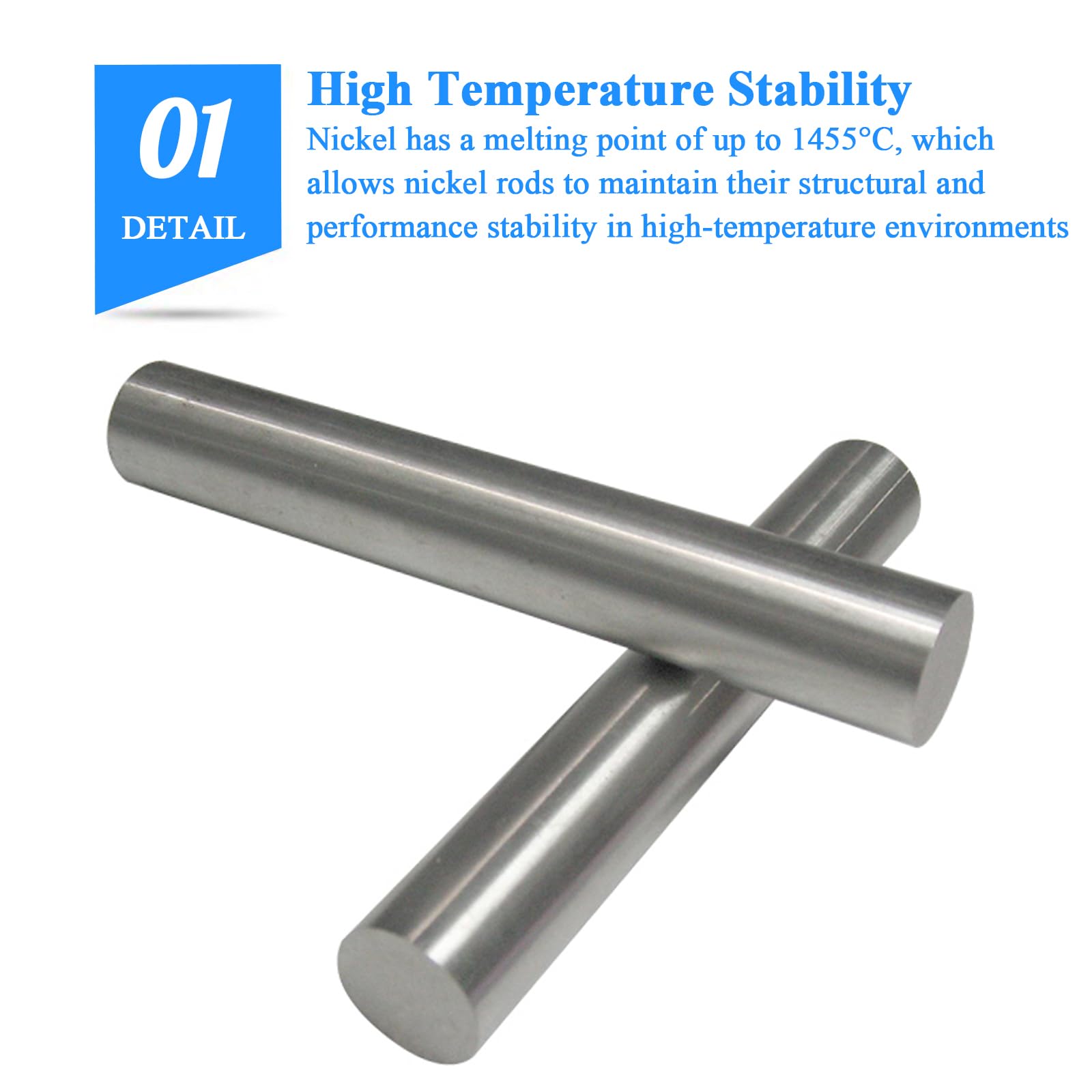 Wolframstab, reiner Wolfram-Vollstab, rund, 99,9% Nickelstäbe, Länge 100 mm, Durchmesser 2–5 mm, geeignet for wissenschaftliche Experimente(Diameter 5mm)