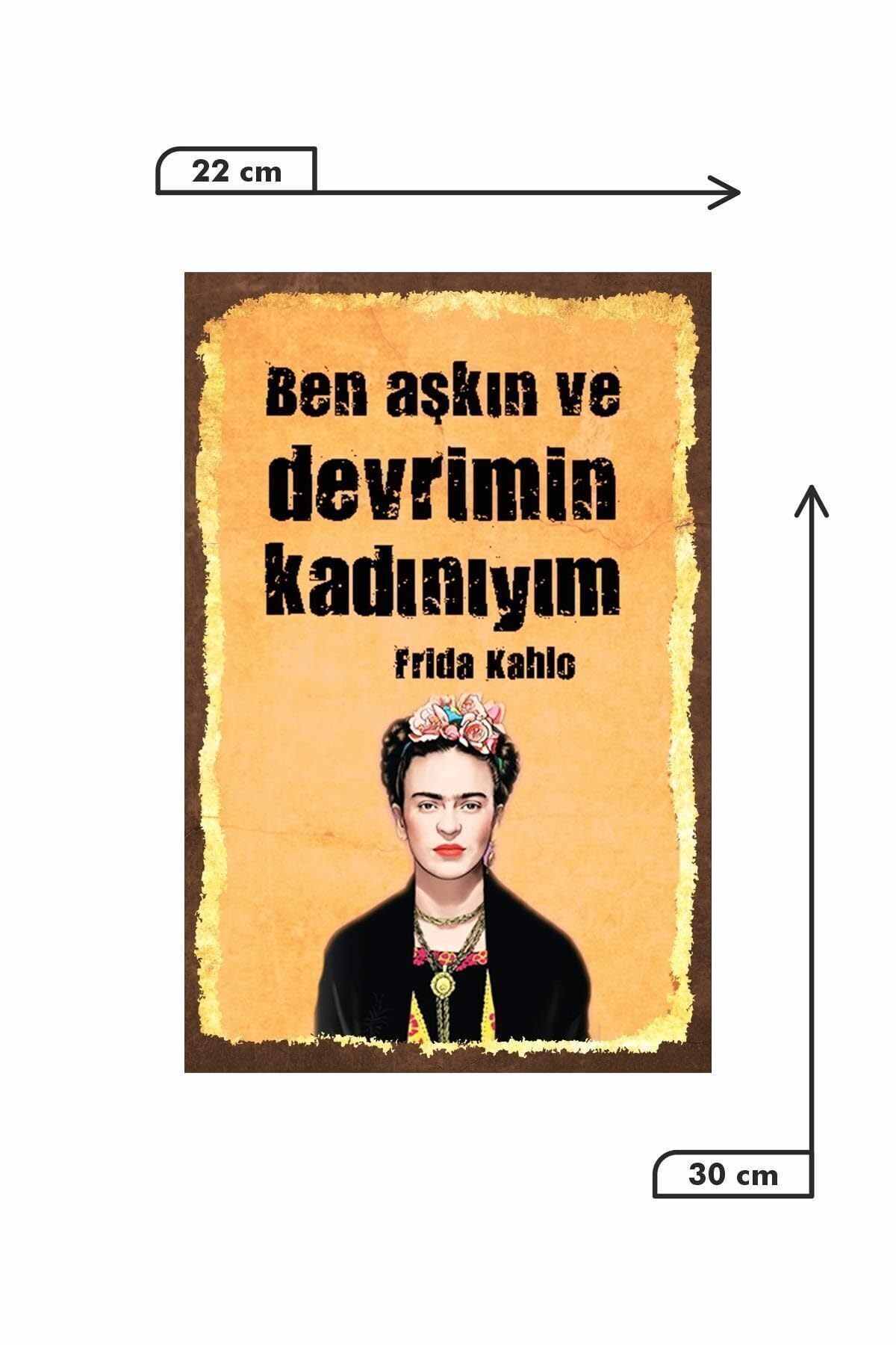 Dekolia Ben Aşkın Ve Devrimin Kadınıyım Retro Vintage Ahşap Mdf Tablo