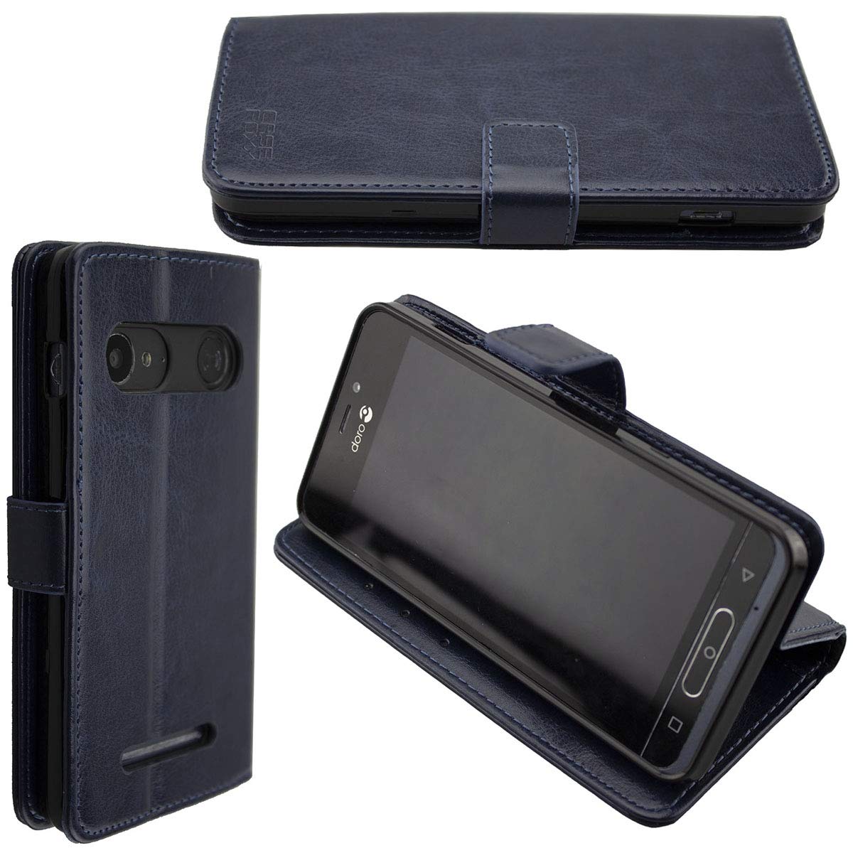 Caseroxx Set Per Doro 8040/8042: Bookstyle-Case Rossa In Pelle Sintetica + Pellicola Protettiva - 3
