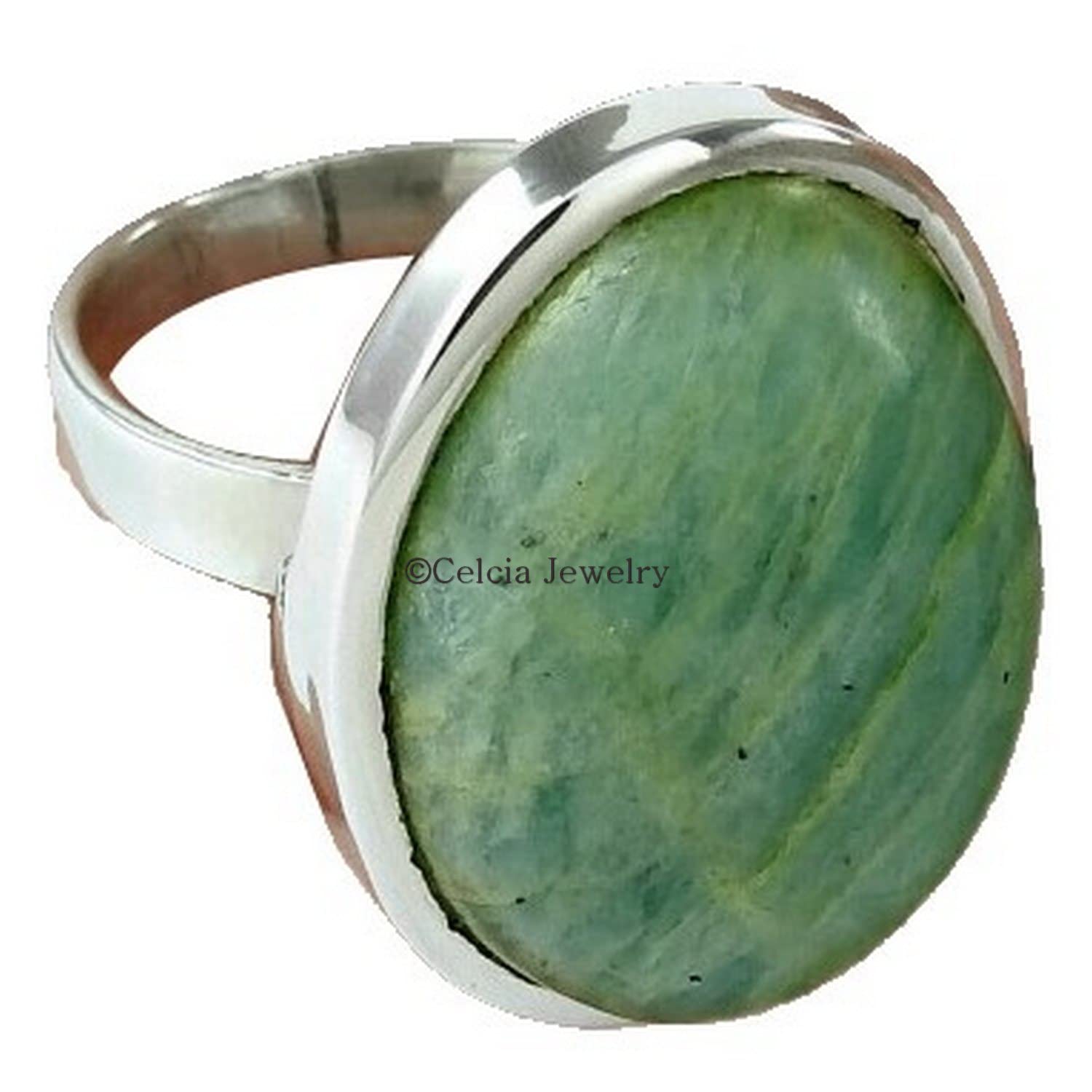 Anello ovale Amazonite, gioielli per le donne, anello solitario, miglior regalo di amicizia, anello Boho delicato per la mamma della moglie della sorella della festa classica (amazonite)