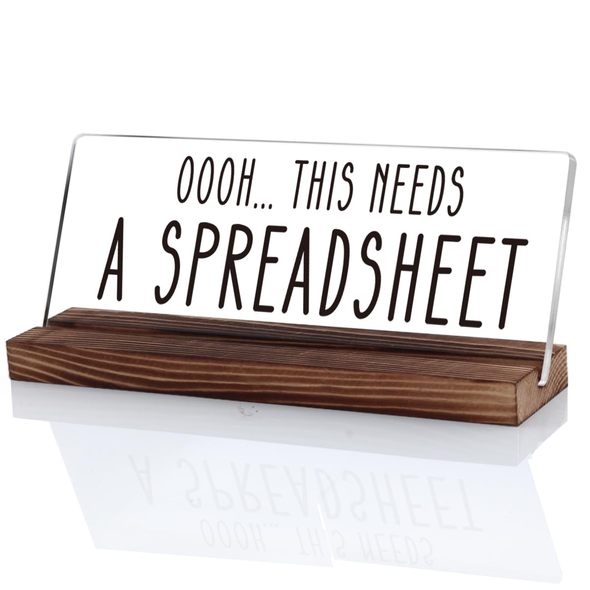OCCdesign Accountant Gifts Spreadsheet Office Desk Sign Plate, This Needs A Spreadsheet Funny Office Gifts for Accounting, Boss, CPA, Coworker Women Men Lotsa Laughs Desk Decor Plate