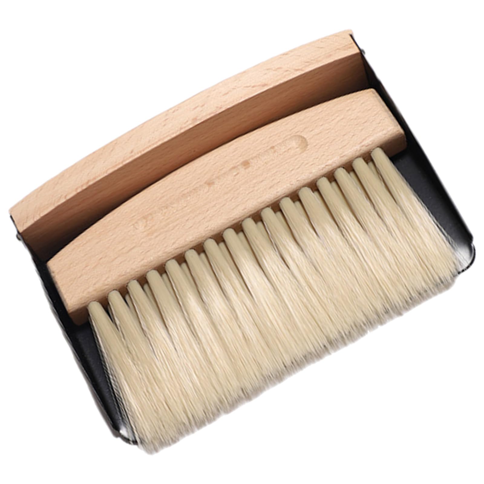 ljhnba Portable Beechwood Pans Combo Portable Cleaning Brush and Dustpan Beechwood Texture Suitable for Coffee Machine Use Comfortable Grip Brush