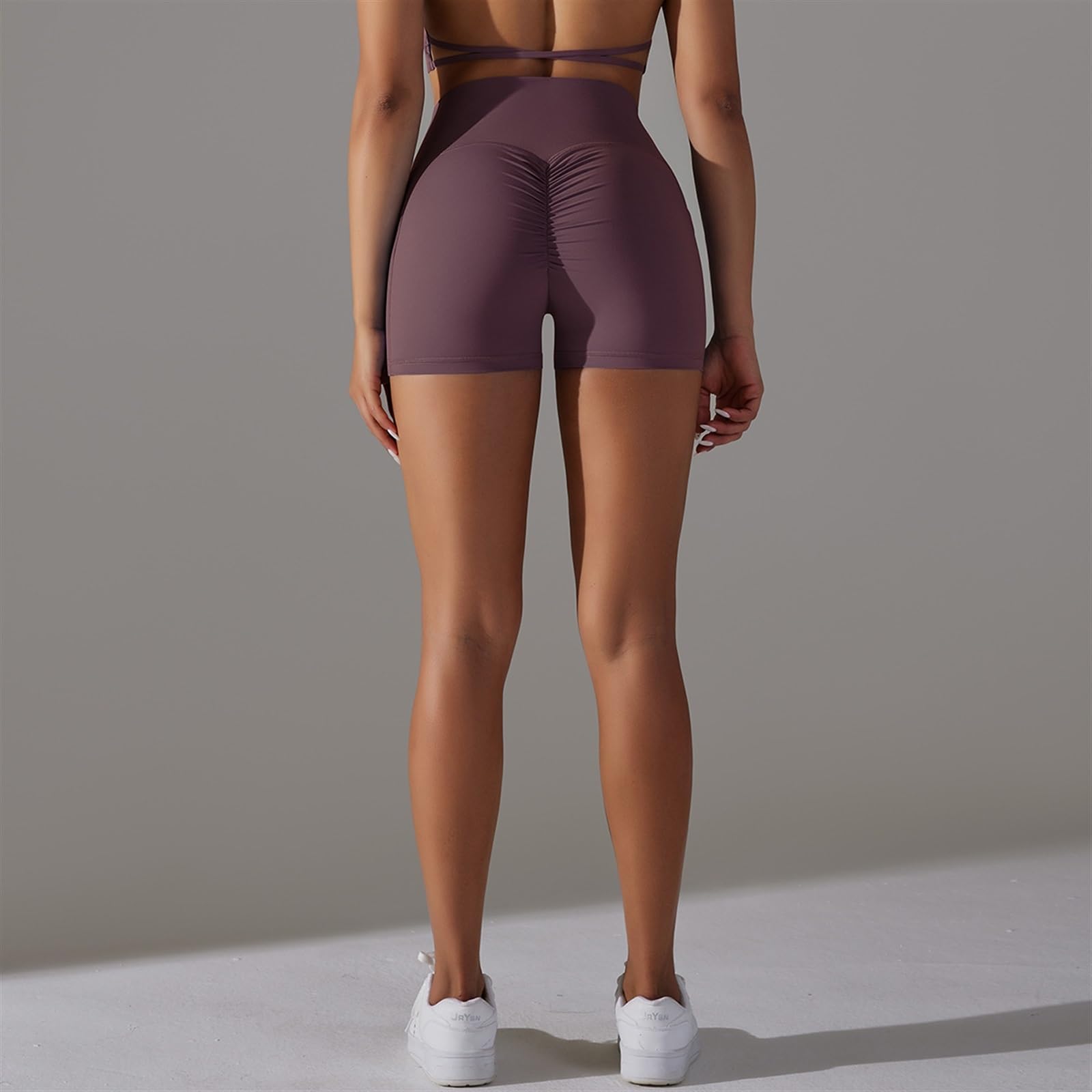 Genérico 10 Pantalones Cortos De Gimnasio Mujer Cintura Alta Correr Con Bolsillos Ciclismo Control De Barriga En V Mallas De Entrenamiento Yoga