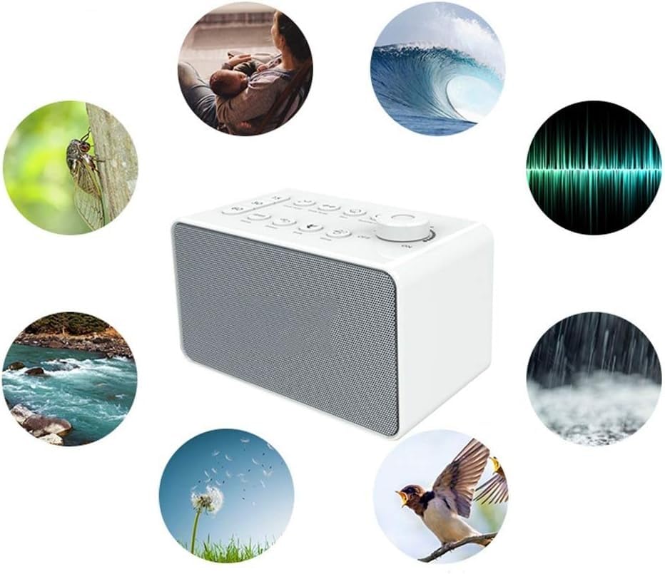 Máquina de Ruido Blanco La Cama compacta y portátil con Ruido Blanco Cubre el Ruido de Fondo for Mejorar la Calidad del sueño, Ideal for la Oficina en casa o for Viajar, Mejora el sueño