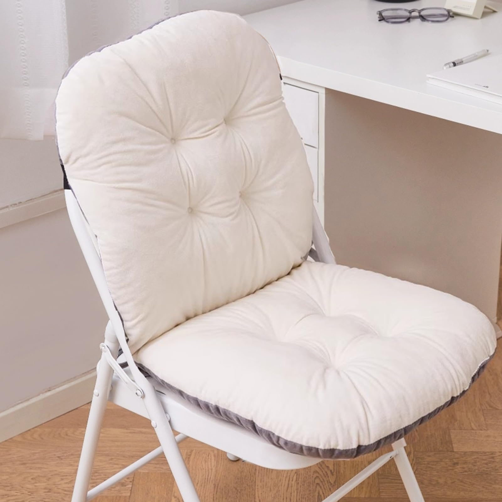 Cyqqrdzsw Beige Rocking Seat Cushion, Chair Cushions Plush With Ties, Cushion Lab Seat Cushion, Chair Pad Suitable For Office Chair, Car, Home, Dining Room(Beige)