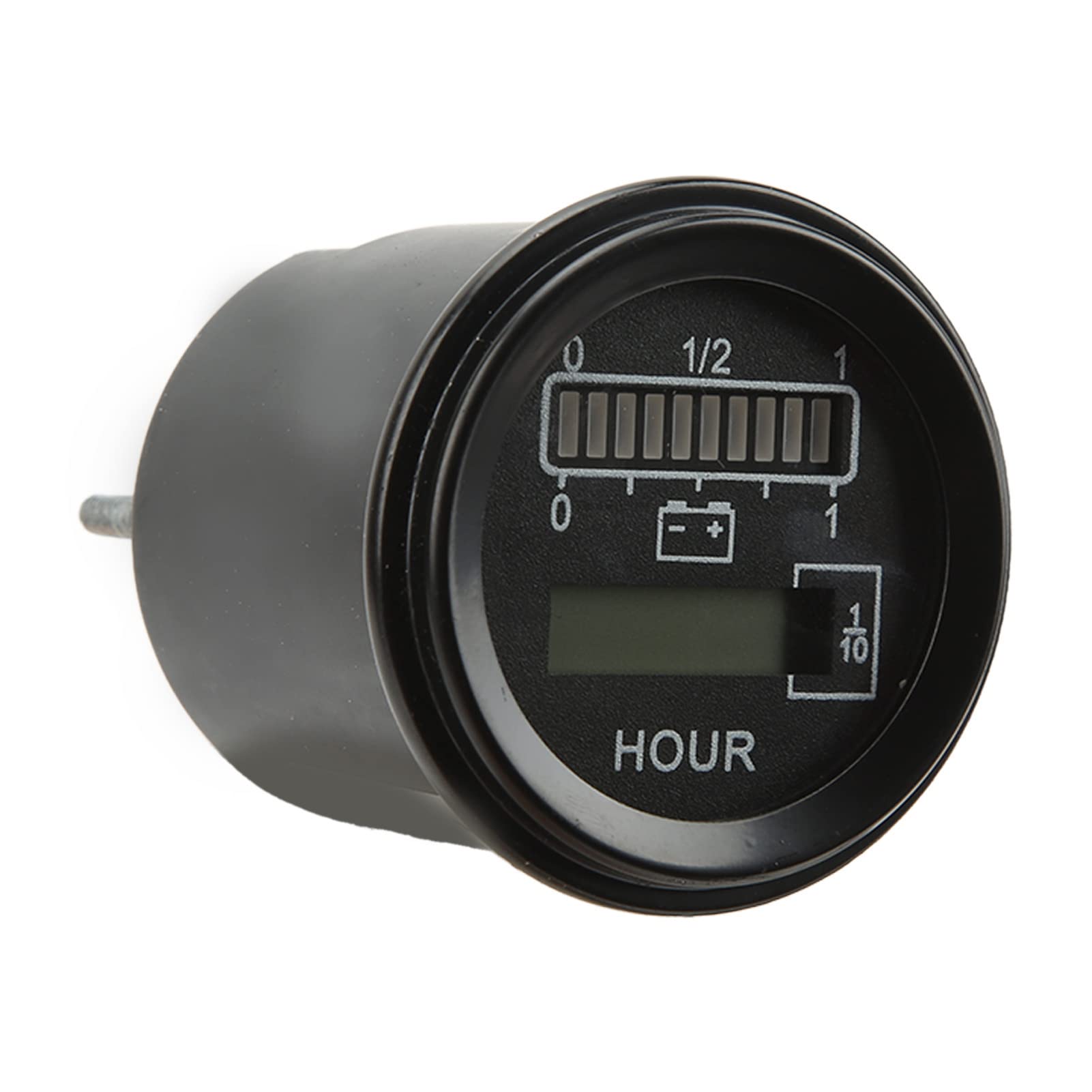 Dioche 24V Round Battery Gauge, 803RB2448BCJ301O LED Battery Indicator for Electric Forklift, 10 Levels Display with Alarm Function & ABS Housing