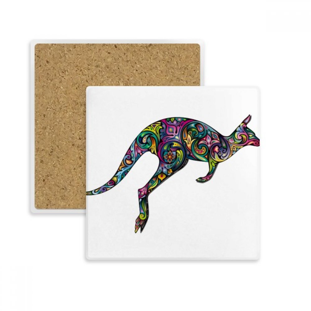 Tasse Coaster en Pierre Absorbante Motif Kangourou, Cadeau Idéal pour Vos Proches