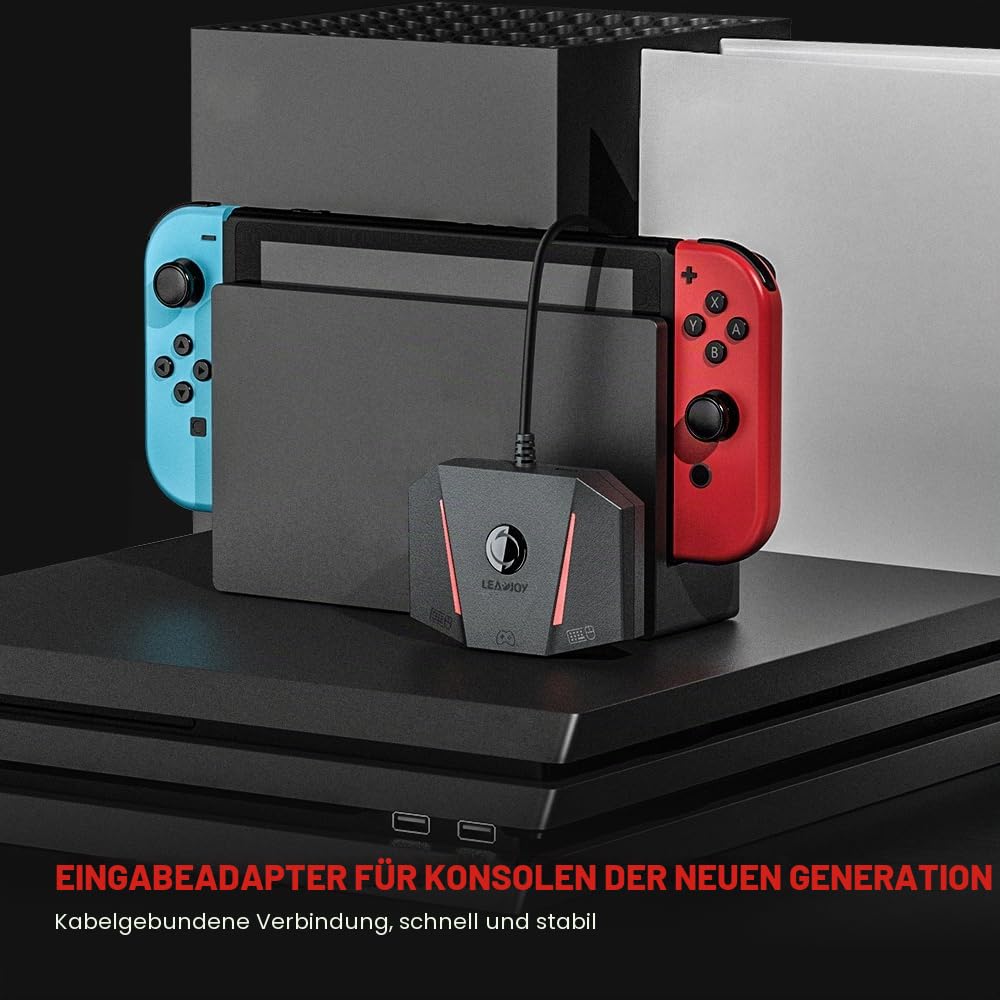 leadjoy VX2 AimBox Maus-Tastatur-Adapter-Konverter,Kabelkonverter mit 3,5mm Audioschnittstelle,Kompatibel mit Switch, Xbox Series X, Xbox One, PS4, PS5