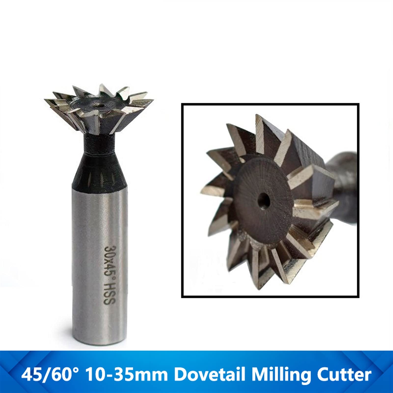 DINGGUANGHE-CUP 45/55/60 Degrees Dovetail Milling Cutter 10-60mm End Mill CNC Router Bit Steel (Cutting Edge Length : 1pc 30x60Degrees)
