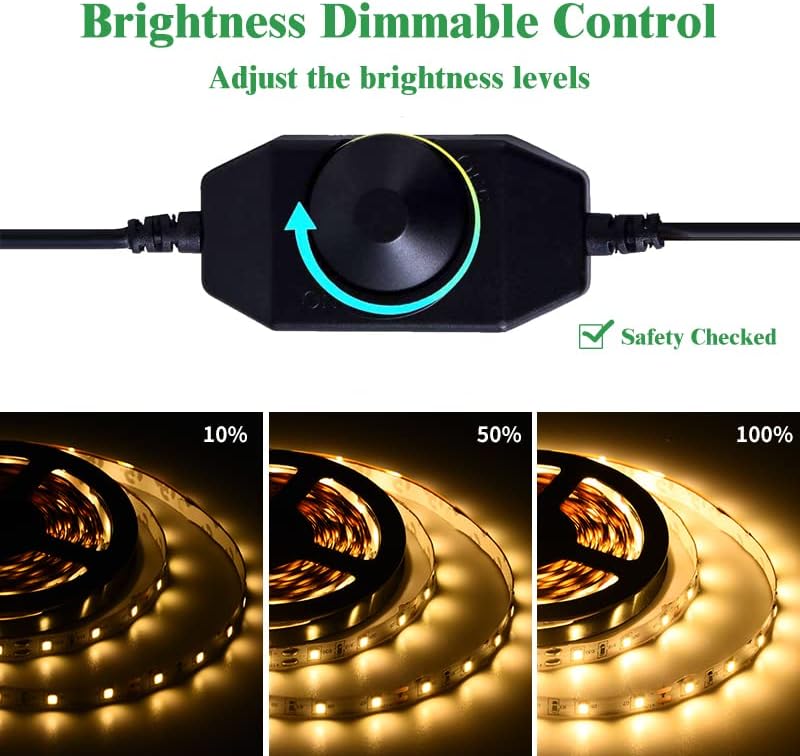 Miniatura 3 de Marreal Tira de luces LED de color blanco cálido de 39.4 ft, regulable, 3000 K, SMD 2835, 300 LED, superadhesivas, juego completo, no impermeable y