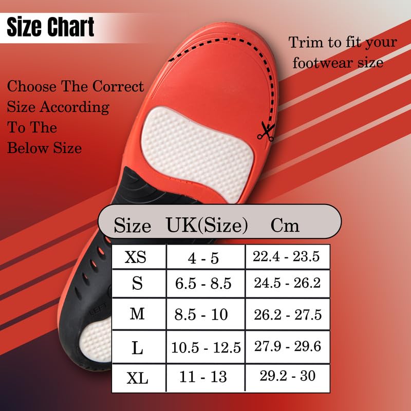 Image of Wonder Care Triple Gel Extra Soft Insole for Shoes Men and Women, Trimmable Arch Support Insoles, Orthopedic Insole for Flat Feet, Breathable Extra Comfort Shock Absorption Sole (Size 8.5-10 UK)