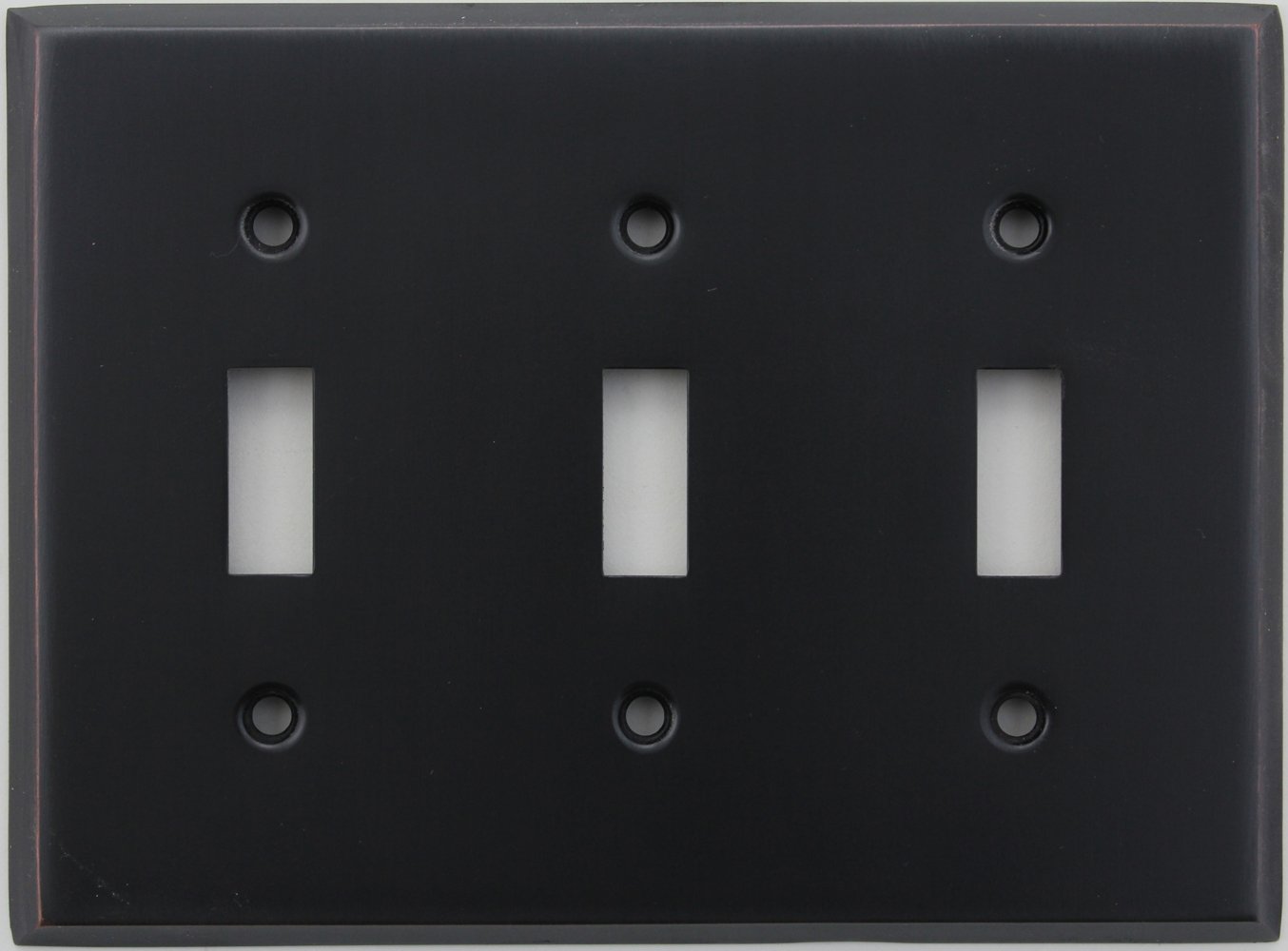 Classic Accents Stamped Steel Oil Rubbed Bronze Three Gang Toggle Light Switch Wall Plate