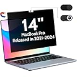 Magnetic Privacy Screen for MacBook Pro 14 Inch (2021-2024, M1, M2, M3, M4), Removable Matte Blue Light Glare Filter for Mac Pro 14.2