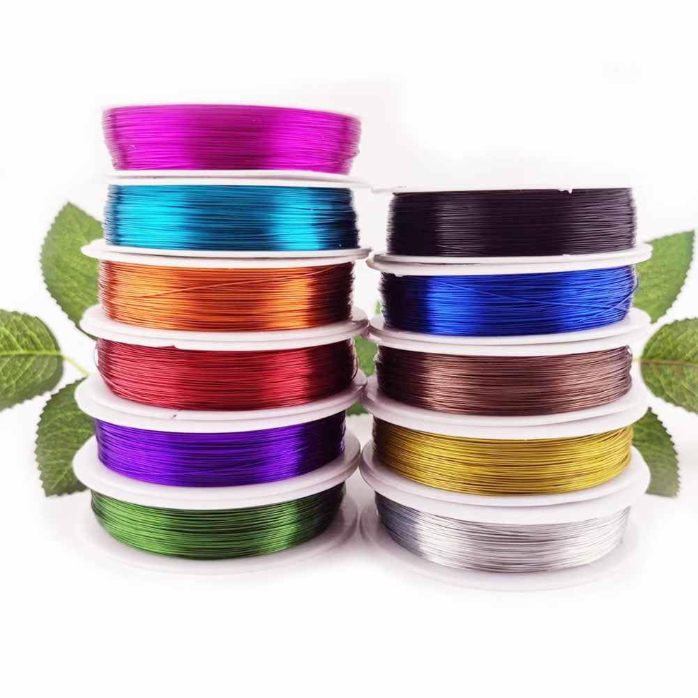 WOKICOR Fil à bijoux 0,3 × 50 , Lot de 4 rouleaux (200 ), fil