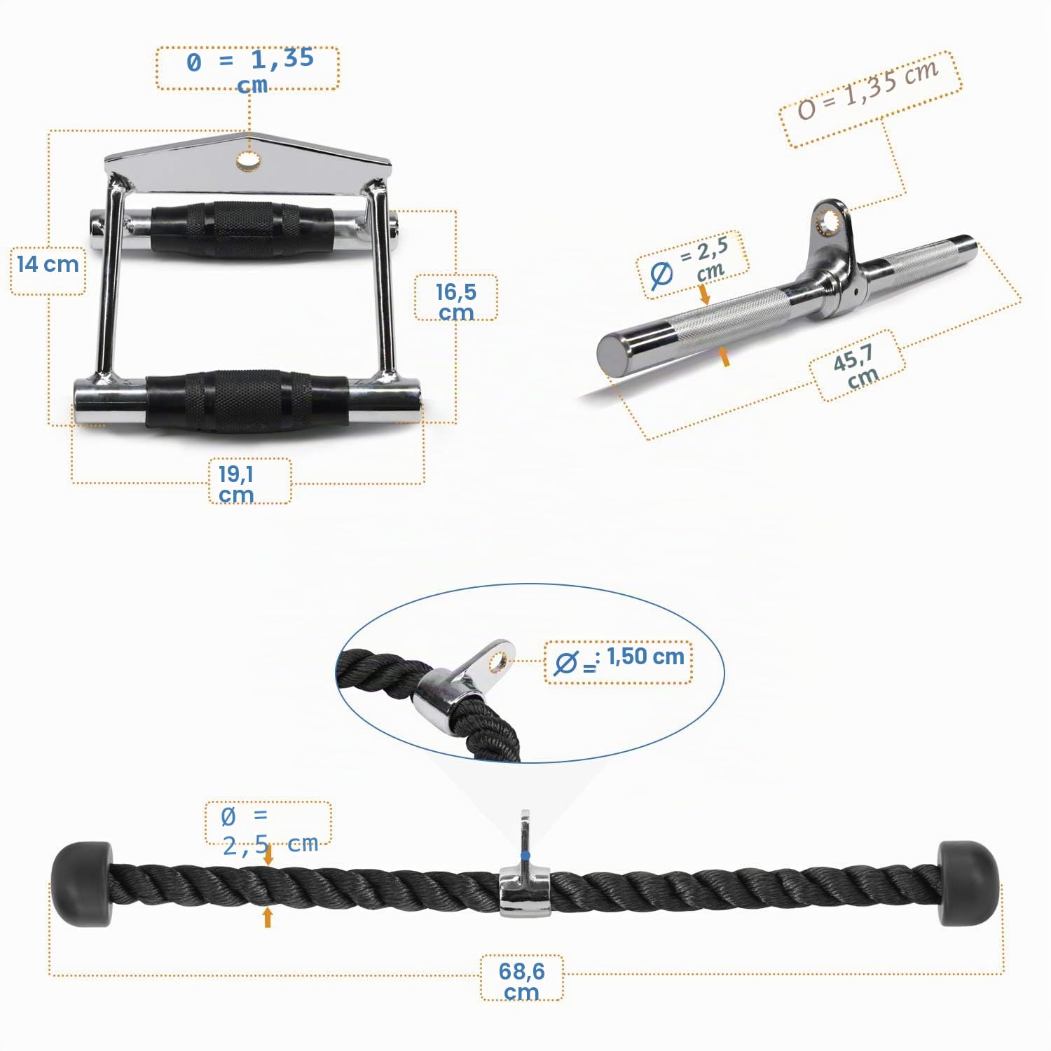 Yes4All Barra giratoria recta, accesorio de Cable de barra en forma de V para entrenamiento de pesas, accesorios de máquina de Cable para gimnasio en casa