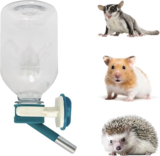 Choco Nose Patented Mini No-Drip Water Bottle/Feeder for Hamsters/Hedgehogs/Gliders/Rats/Mice/Other Small Pets and Animals - for Cages, Crates or Wall Mount. 10.2oz. Nozzle 10mm, Green (C125)