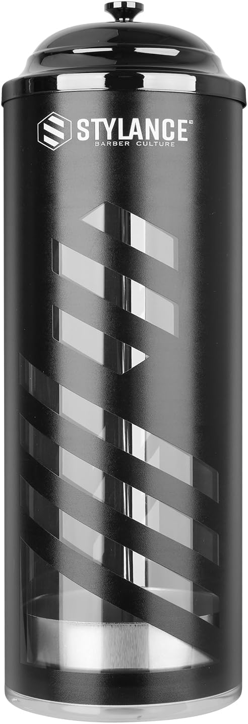 Barber Disinfecting Jar, Acrylic Disinfectant Container with Removable Basket, Disinfectant Acrylic Jar for Manicure & Spa Implements, Combs & Shears, Salon 37 oz