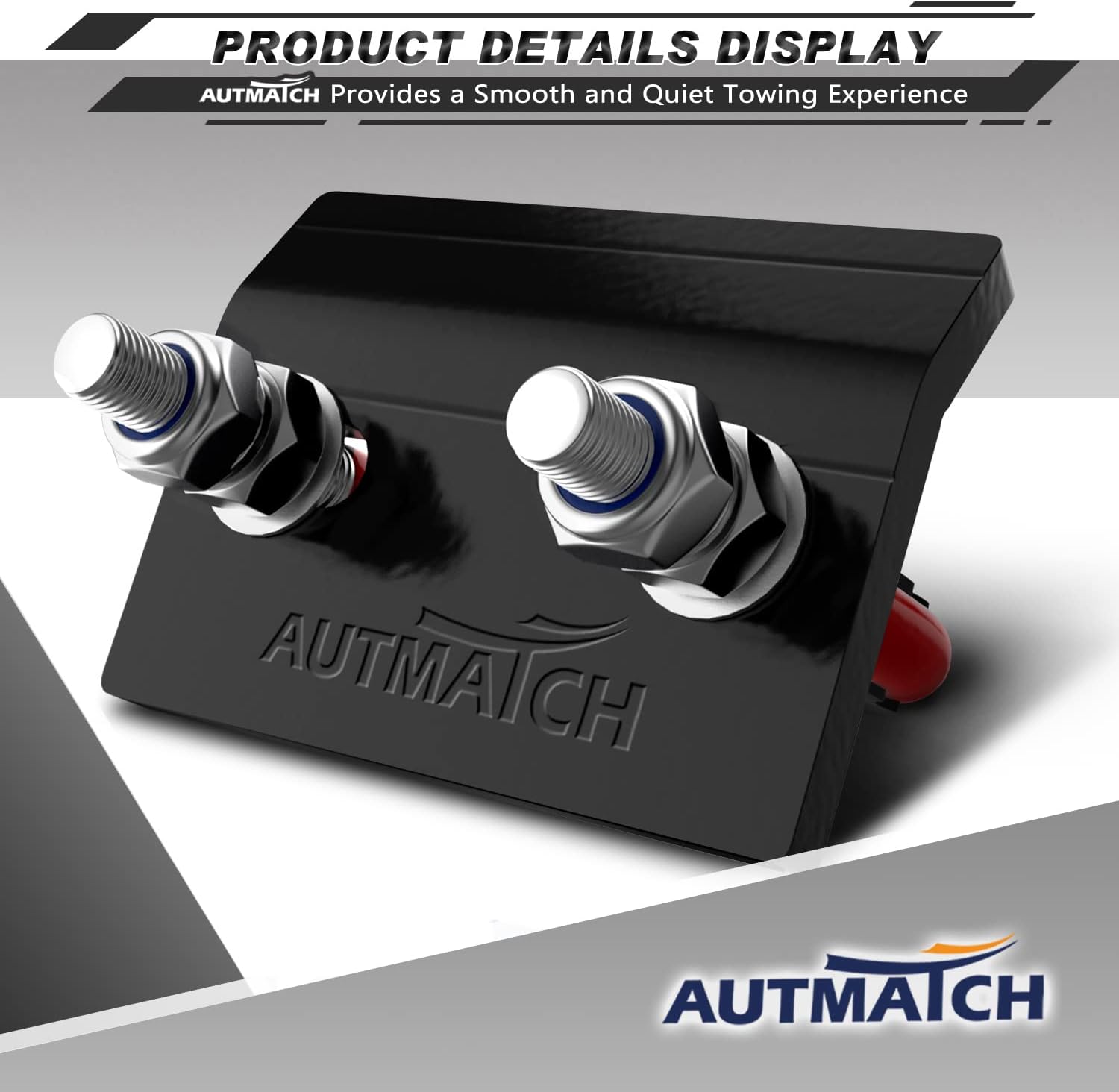 AUTMATCH Hitch Tightener Anti-Rattle Clamp, Heavy Duty Hitch Stabilizer for 1.25" and 2" Trailer Hitches, Rubber Isolator and Anti-Rust Double Coating Protective, Red & Black
