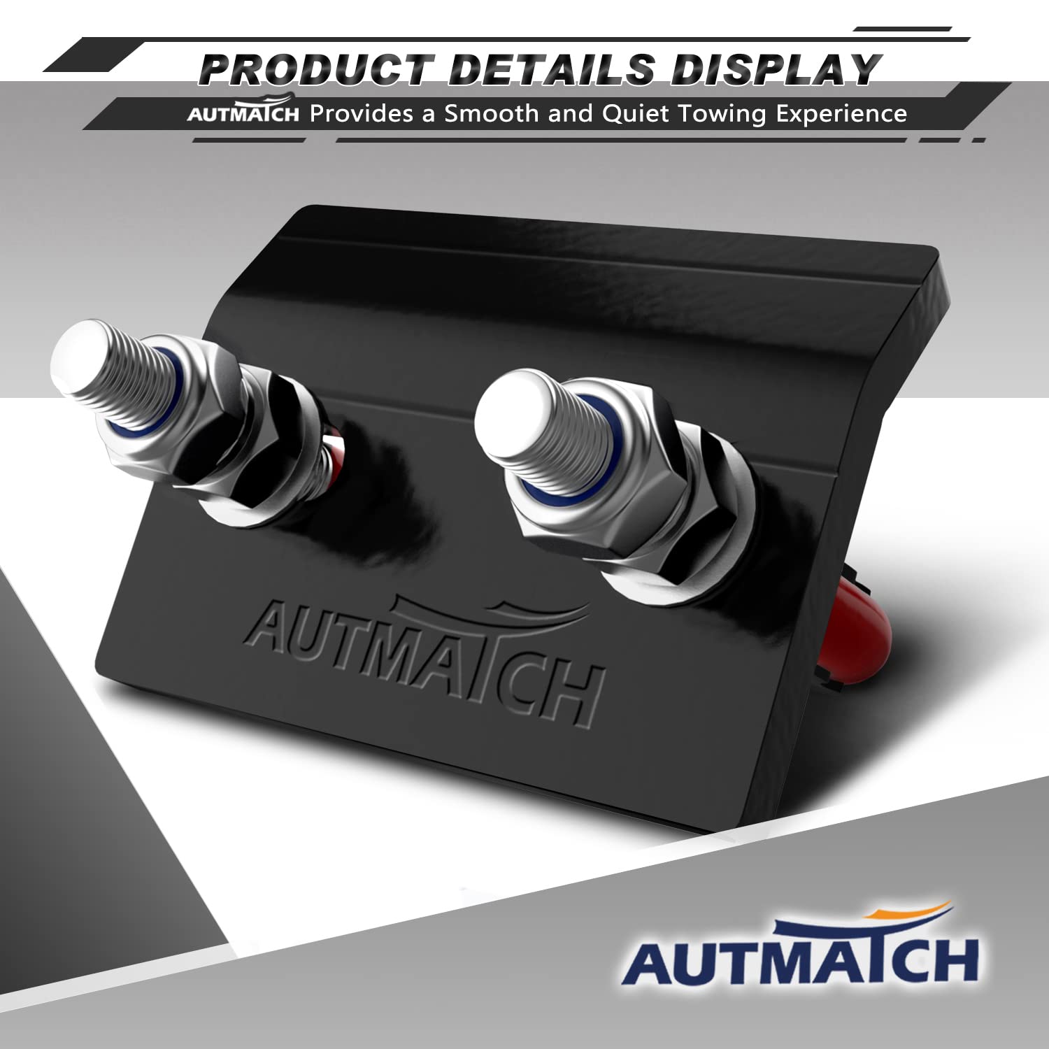 AUTMATCH Hitch Tightener Anti-Rattle Clamp, Heavy Duty Hitch Stabilizer for 1.25" and 2" Trailer Hitches, Rubber Isolator and Anti-Rust Double Coating Protective, Red & Black