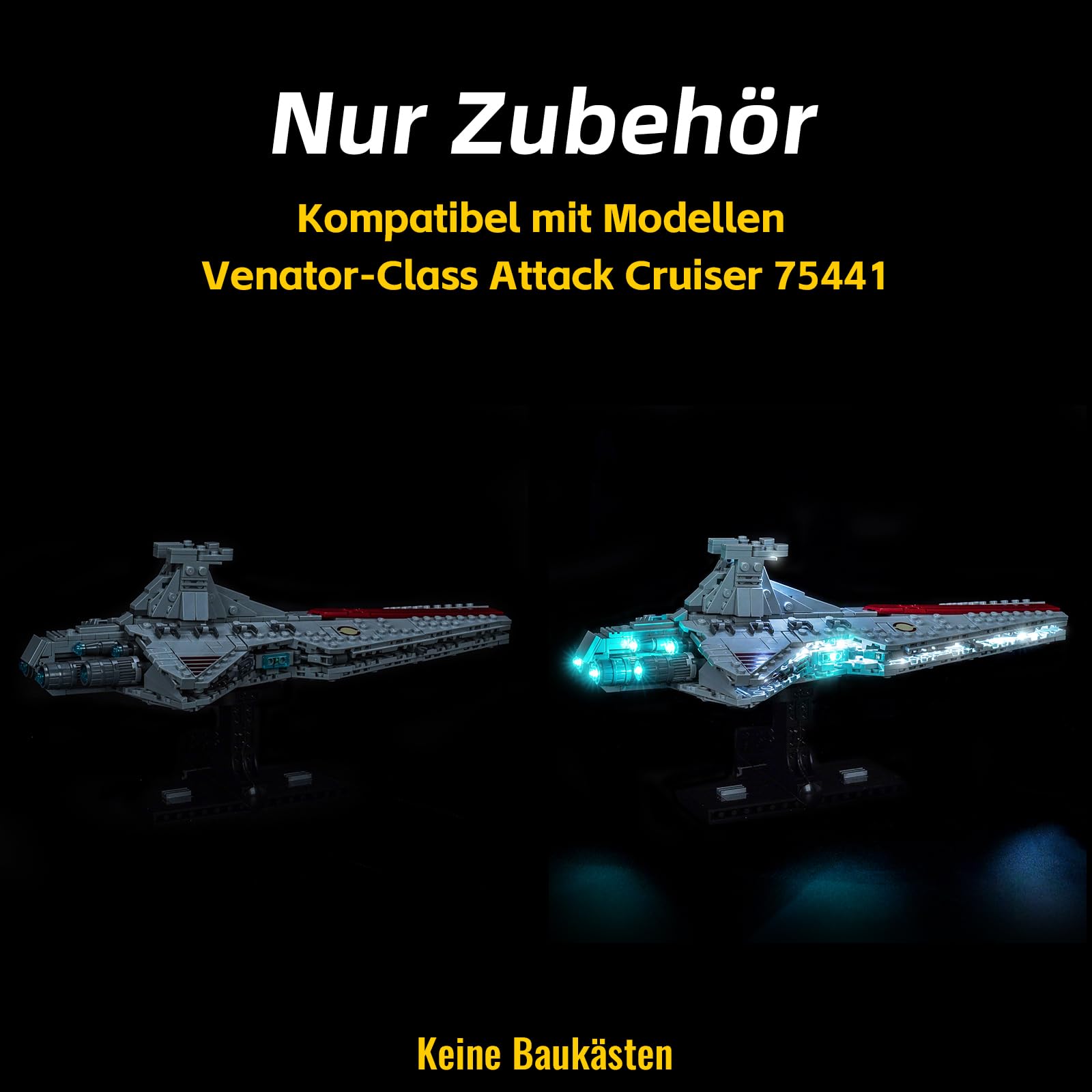 Led Licht Set Kompatibel mit Lego 75441 Venator-Class Attack Cruiser (Kein Modell), Dekorationsbeleuchtungsset Compatible with Lego Venator-Class Attack Cruiser Bausteinen Modell - 3