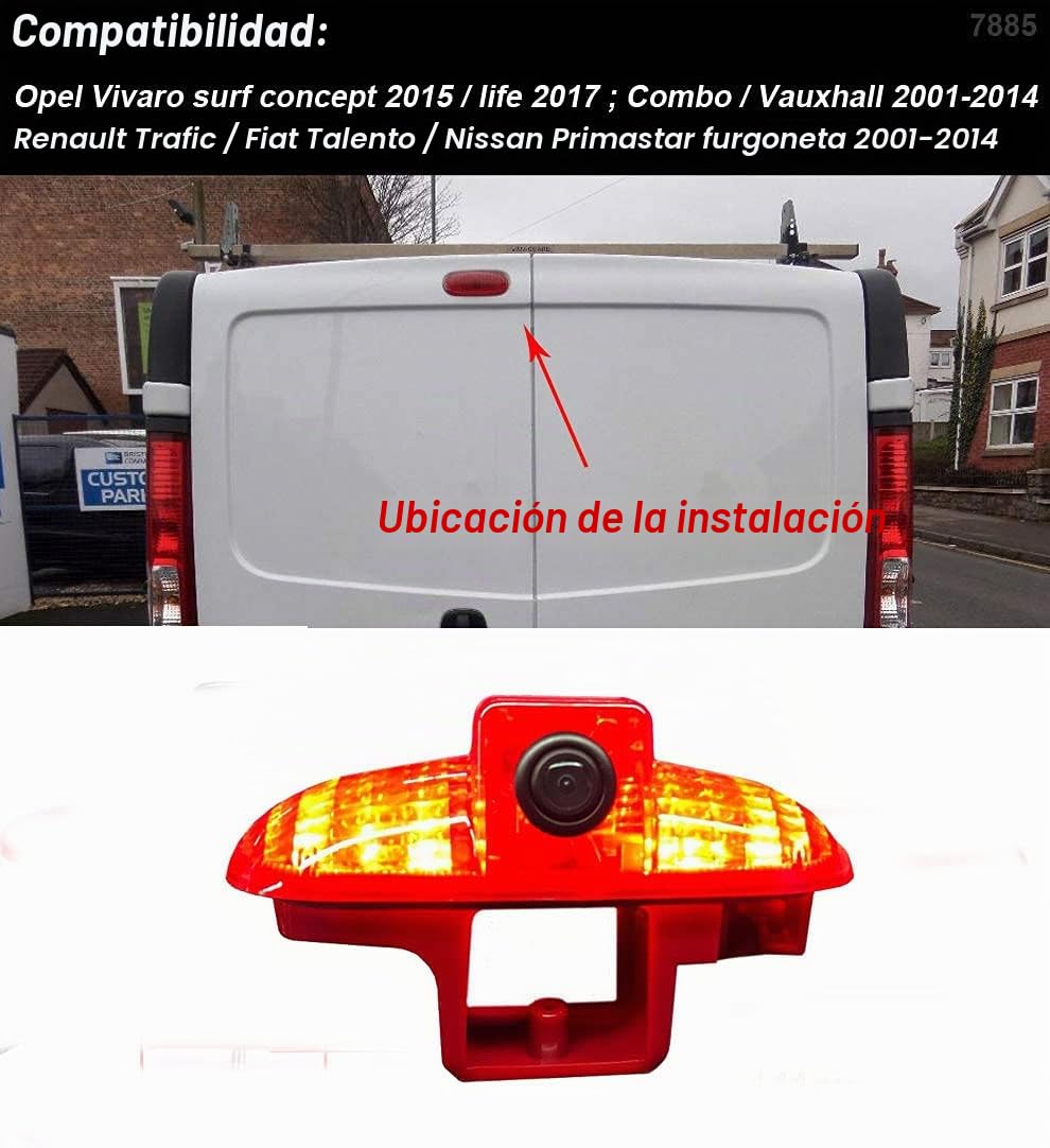 Repuesto de luz de Freno para el Tercer Techo del Coche, luz de Freno, Cámara de Freno para Trafic/Opel Combo/Vauxhall Vivaro 2001-2014
