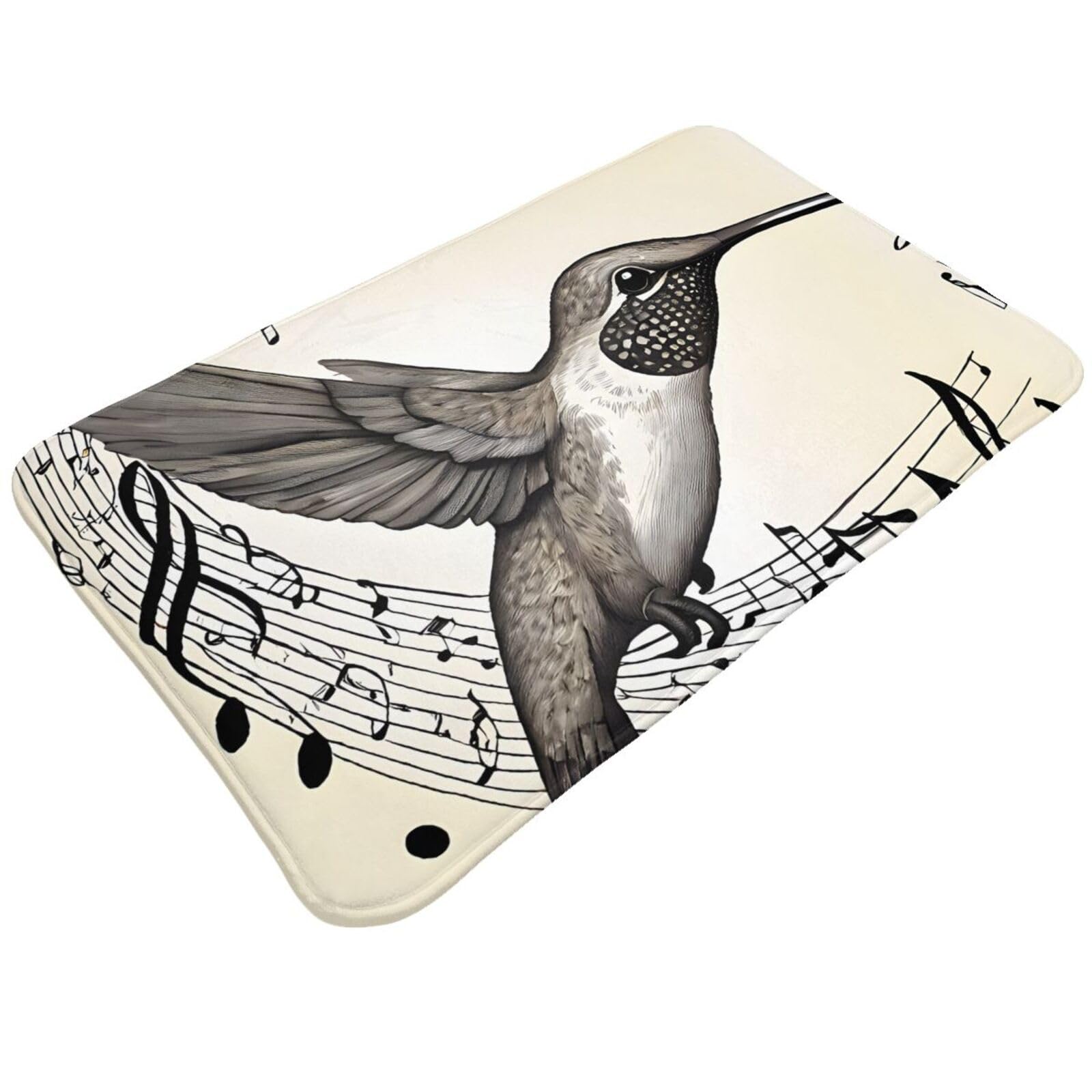 Music Symbol Print Living Room Bathroom Kitchen Anti Slip and Absorbent Carpet, Indoor Entrance Door Muddy Floor Mat, Ultra Soft Washable Carpet 21x31.5 Inches