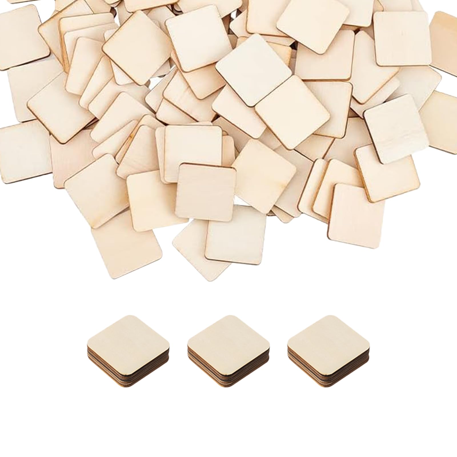 300 Holzscheiben Zum Bemalen – 2,5x2,5 Cm, Blanko Für DIY & Basteln