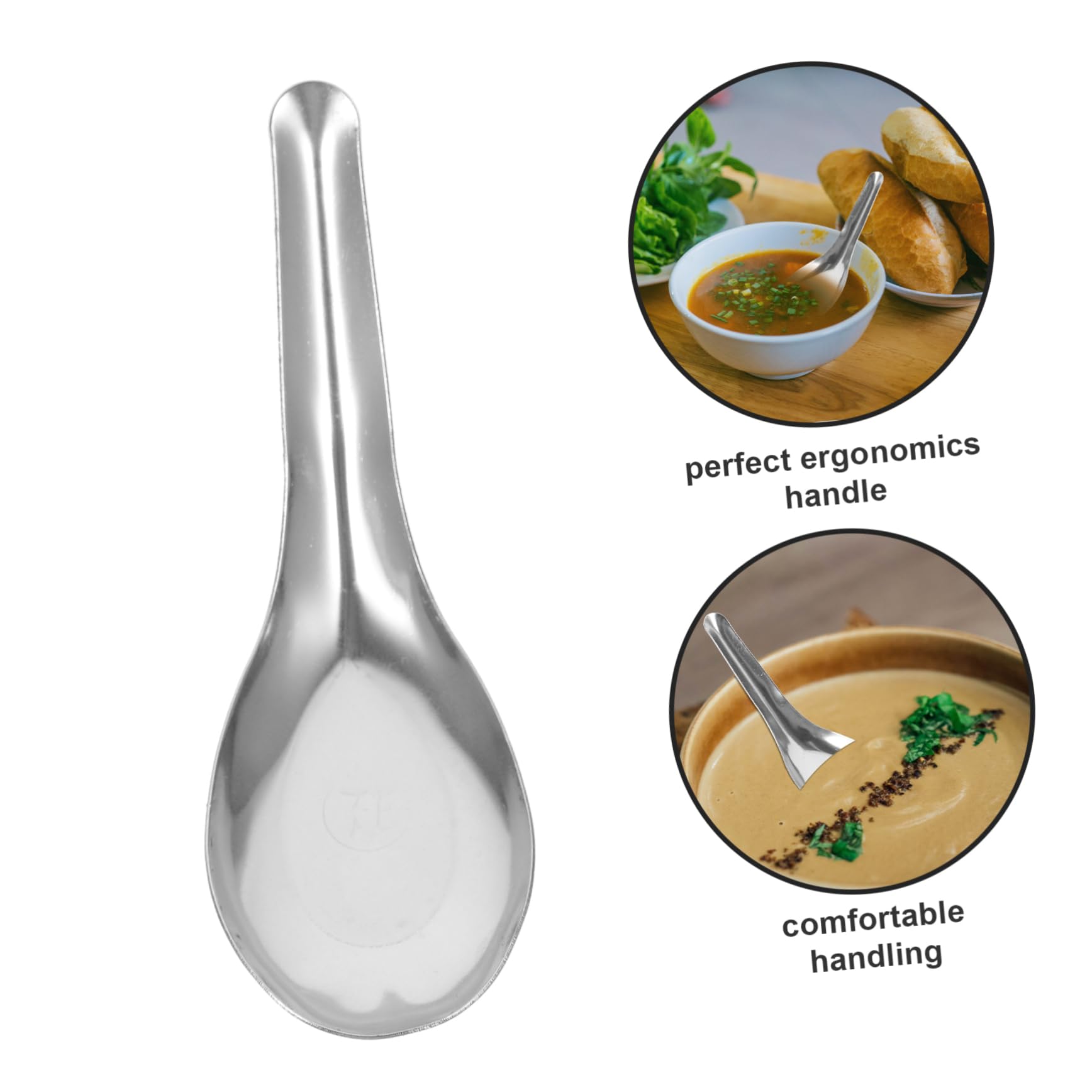 Cuillère de Service 50 Pièces en Acier Inoxydable Argenté | Finition Polie, Usage Polyvalent, Lot de 50, Style Simple et Élégant pour Maison et Restauration Style Aléatoire