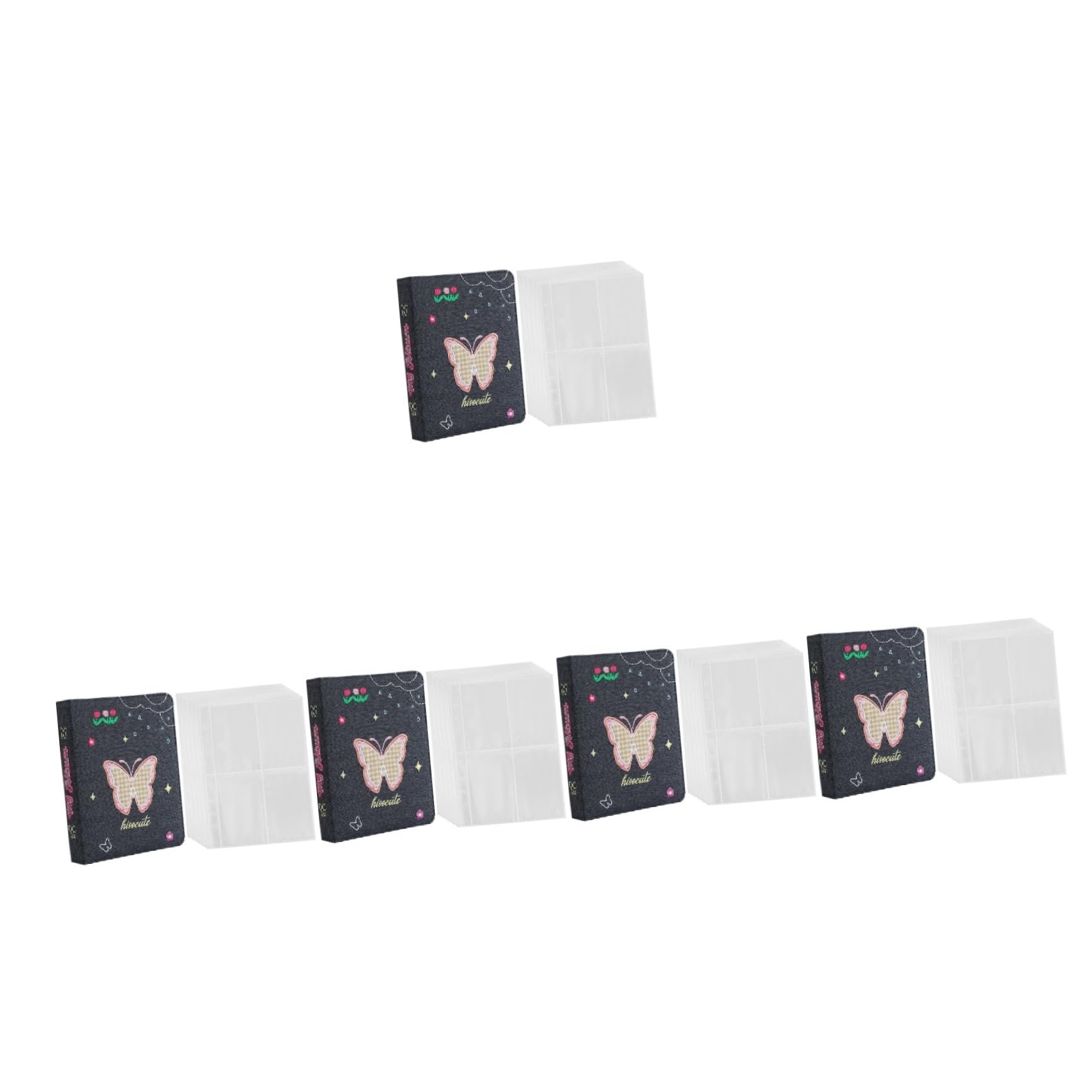 OUNONA 5 Set Album Fotografico Portatile per Carte e Foto Raccoglitore Decorativo con Copertura e Pagine Quadruple per Speciali