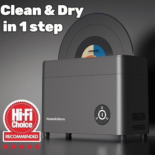 Miniatura 2 de Limpiador ultrasónico de discos de vinilo, máquina de limpieza ultrasónica de discos de vinilo de 40 kHz con secado automático, kit limpiador de