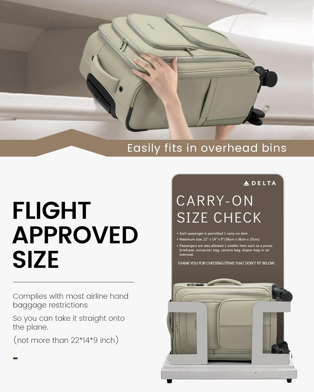 LOVEVOOK Carry On Luggage 22x14x9 Airline Approved, 22 Inch Softside Suitcases with Spinner Wheels, Lightweight Carry-on Suitcase with TSA Lock for Women Men, Large Luggage for Travel Business Trip - Image 3