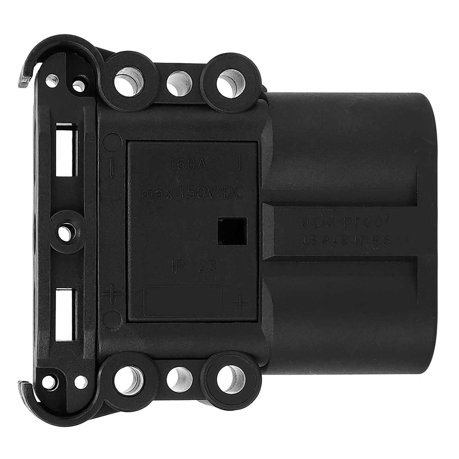 Connettore Maschio DC per Carrello Elevatore Elettrico 150V 160A in Rame Placcato Argento 50mm² Nero con Accessori