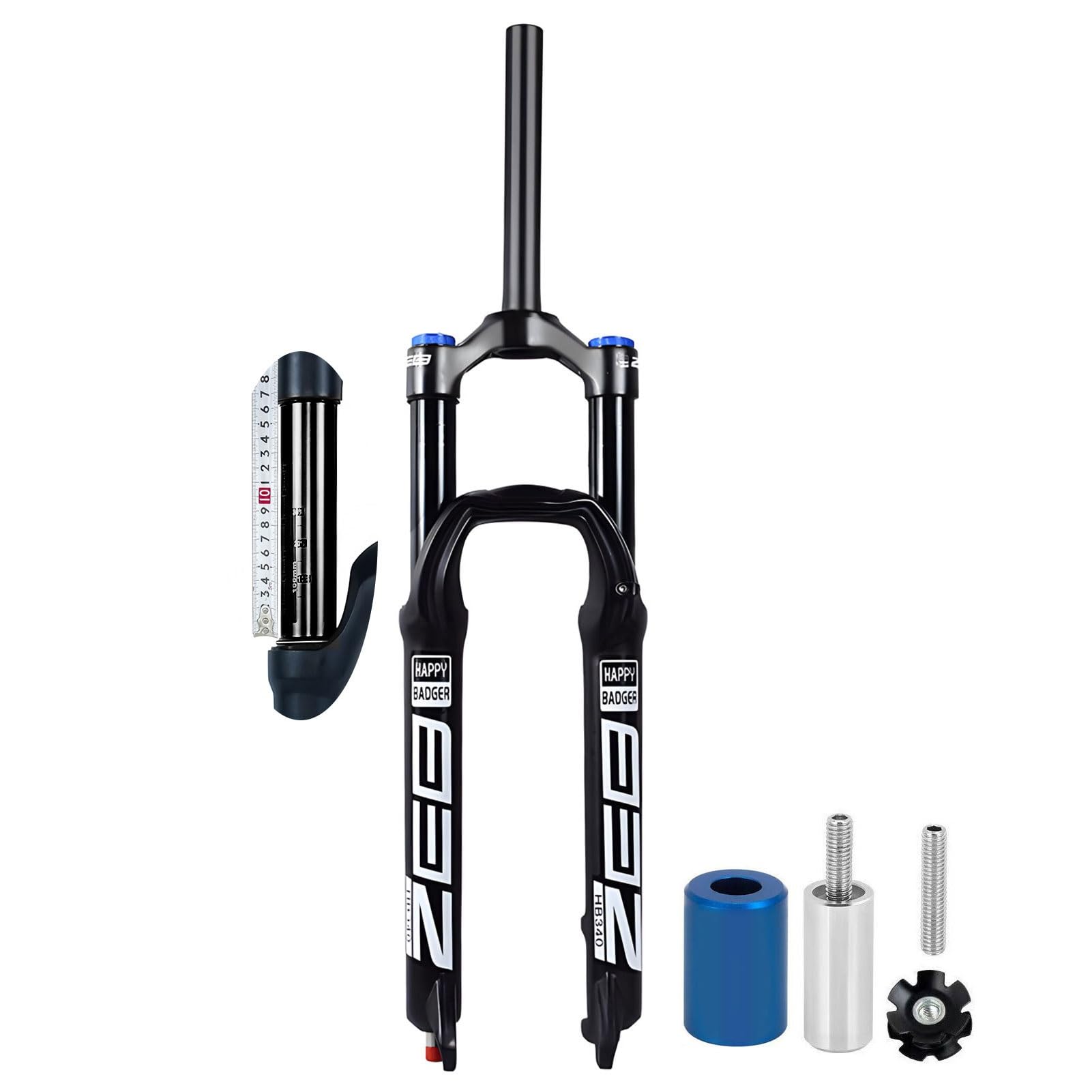 Horquilla Delantera MTB de 26/27,5/29 Pulgadas, Recorrido de 160 mm, Ajuste de Rebote, QR de 9 mm, Recta/cónica de 1-1/8", Bloqueo Remoto Manual