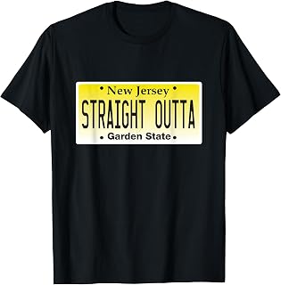 Straight Outta Jersey New Jersey NJ License Plate graphic T-Shirt