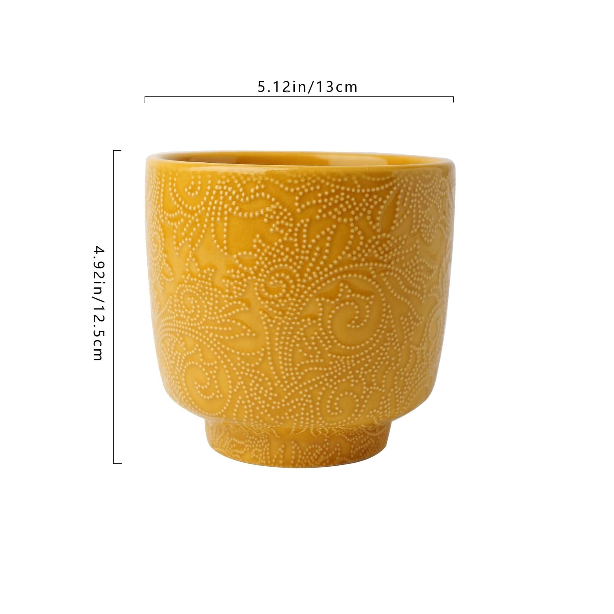Doniczki na rośliny Ceramiczna doniczka na rośliny, wytłoczony wzór, doniczka na sukulenty, kaktus, orchidea prezenty dla miłośników roślin