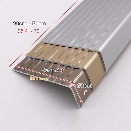 Miniatura 2 de 1 3 8 10 15 piezas de metal para escaleras, bordes para escaleras al aire libresuelo, tiras de bandas plateadas, protector de peldaños en L (color