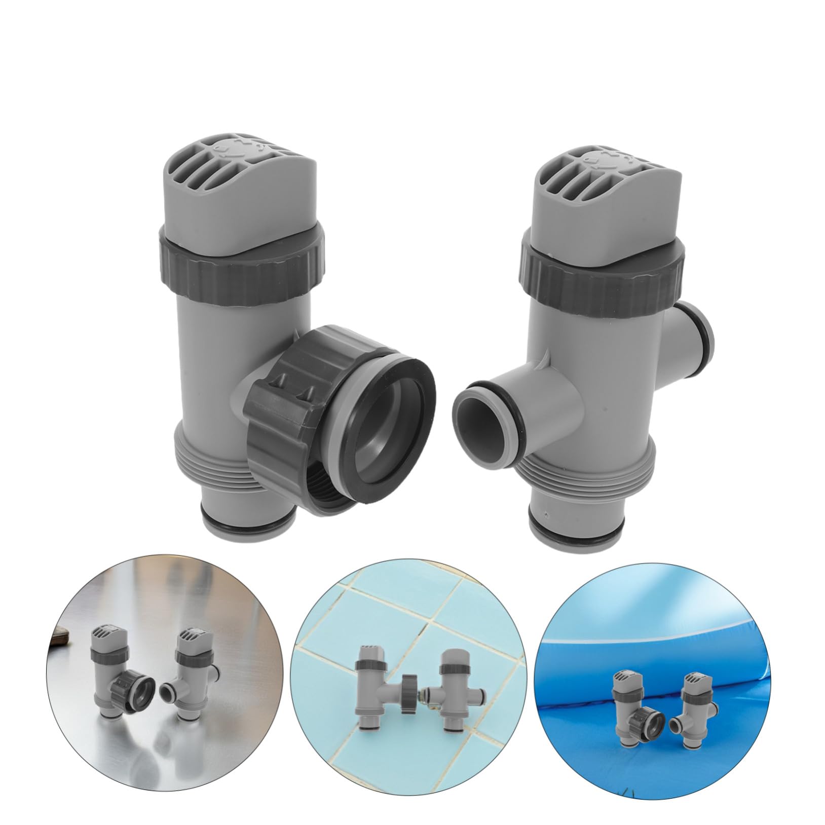 BESPORTBLE Válvula de Émbolo 1.25/1.5 Manguera de Piscina 1 Juego | Pp y Fibra Sintética, Tubo Doble Dividido, Compatibilidad, para Bomba Filtrante y Piscina Elevada