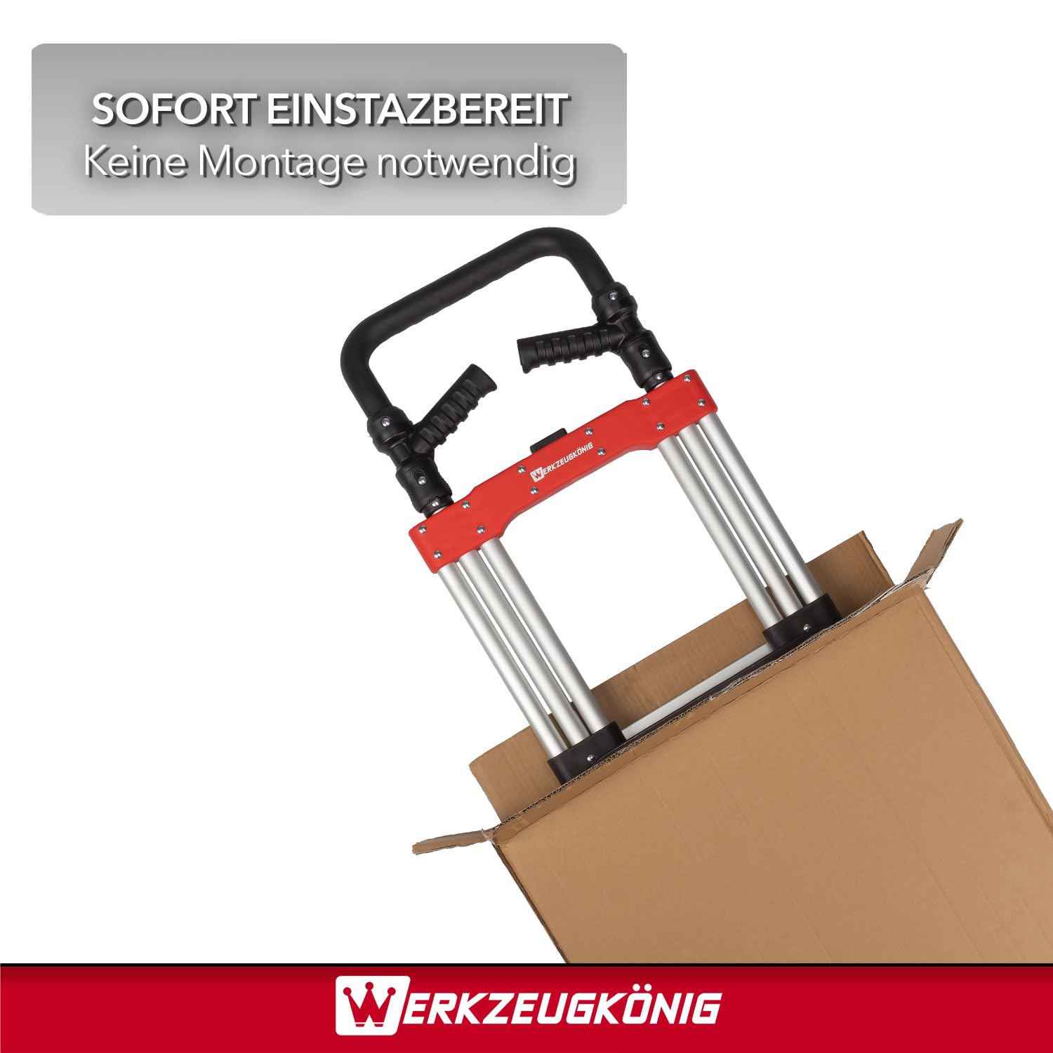 Profi-Sackkarre klappbar - Heavy Duty bis 200kg aus Aluminium | Robuste Transportkarre für schwere Lasten mit 8-Zoll XXL-Rädern, innovativem Drehgriff-System und inklusive Expanderseil