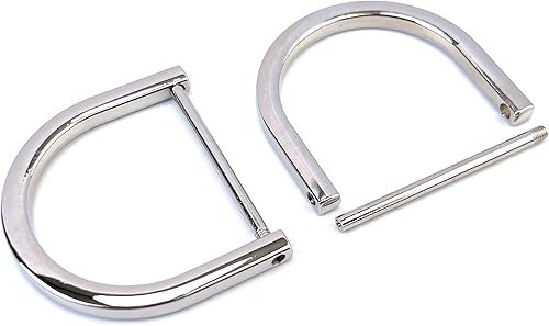 4 anillos en D resistentes con grillete de rosca de 1-12 pulgadas, anillo D de repuesto en forma de U plateado para bolso, llavero, collar de perro