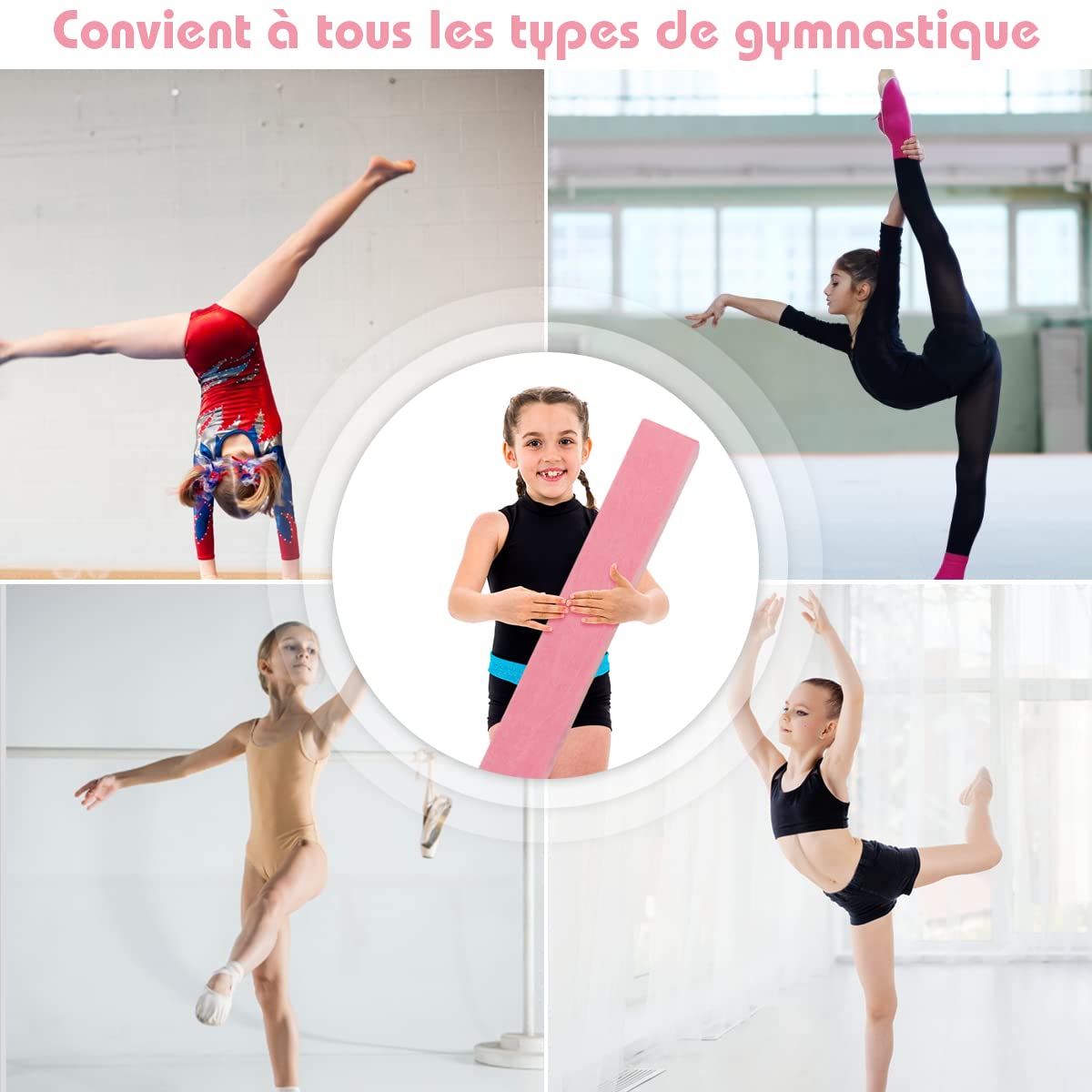 RELAX4LIFE Trave da Ginnastica Pieghevole 210 cm, Trave di Equilibrio per Palestra e Casa con Base Antiscivolo, Cerniere e Schiuma, Allenamento Fitness per Bambini e Adulti