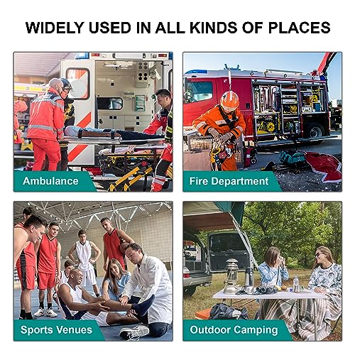 Image of Folding Stretcher for Medical Emergency Heavy Duty Handles | Portable Travel Emergency Medical Stretcher for Patient Transport, Straps and Carrying Case, High-Grade Aluminum Alloy, Green