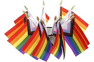 12 Pack Progress Pride Flags - Mini, In-Hand Identifiers of Inclusivity and Pride