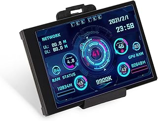 GOWENIC 3.5in Mini IPS Screen, Portable USB C AIDA64 CPU RAM Data Monitor Computer Temperature Display PC Sensor Panel Display, 360° Rotation, Only Support for Windows System