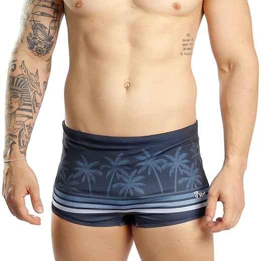 Sunga Boxer Estampada Lycra Adulto Larga Praia, Piscina, Tecido Poliester com Elástano, Forro Macio