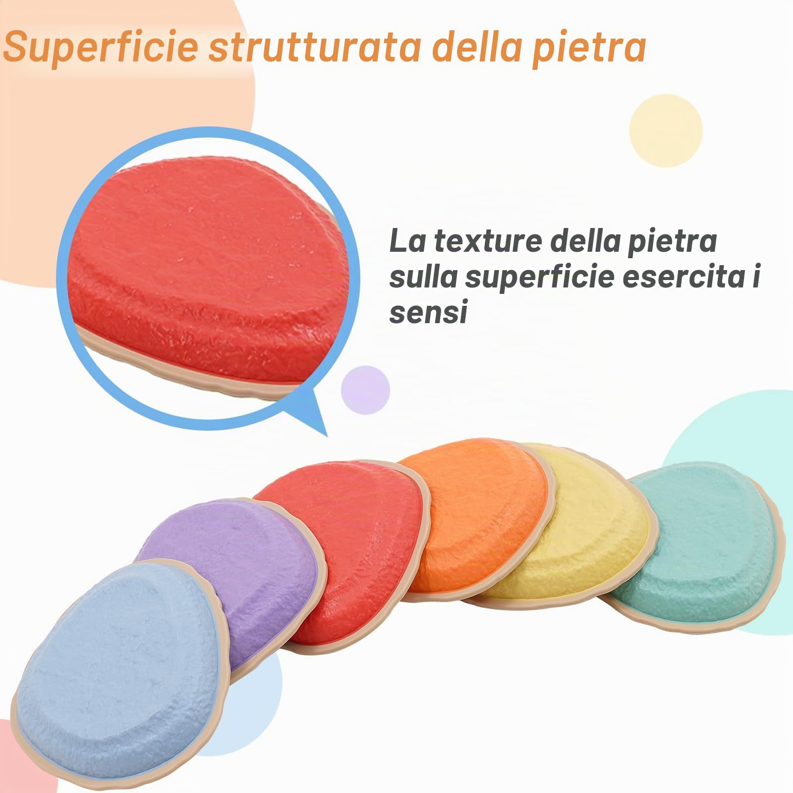 Pietre di Bilanciamento per Bambini, 6PCS Stepping Stones Impilabili, Prcorso Psicomotricità Bambini per Interni ed Esterni, Gioco Equilibrio Sensoriale, Promuovere l'equilibrio e Coordinazione
