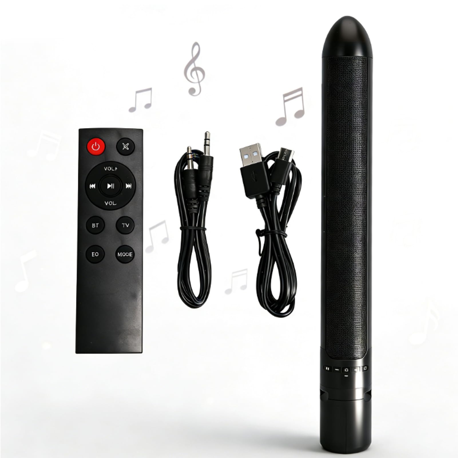LICAEVEY Système Audio 2.1 Canaux, Haut-Parleur TV, Système de Son Surround pour Cinéma Maison, Connexion USB Coaxiale AUX Opt pour Films, Jeux, Musique, Batterie 2000 MAh