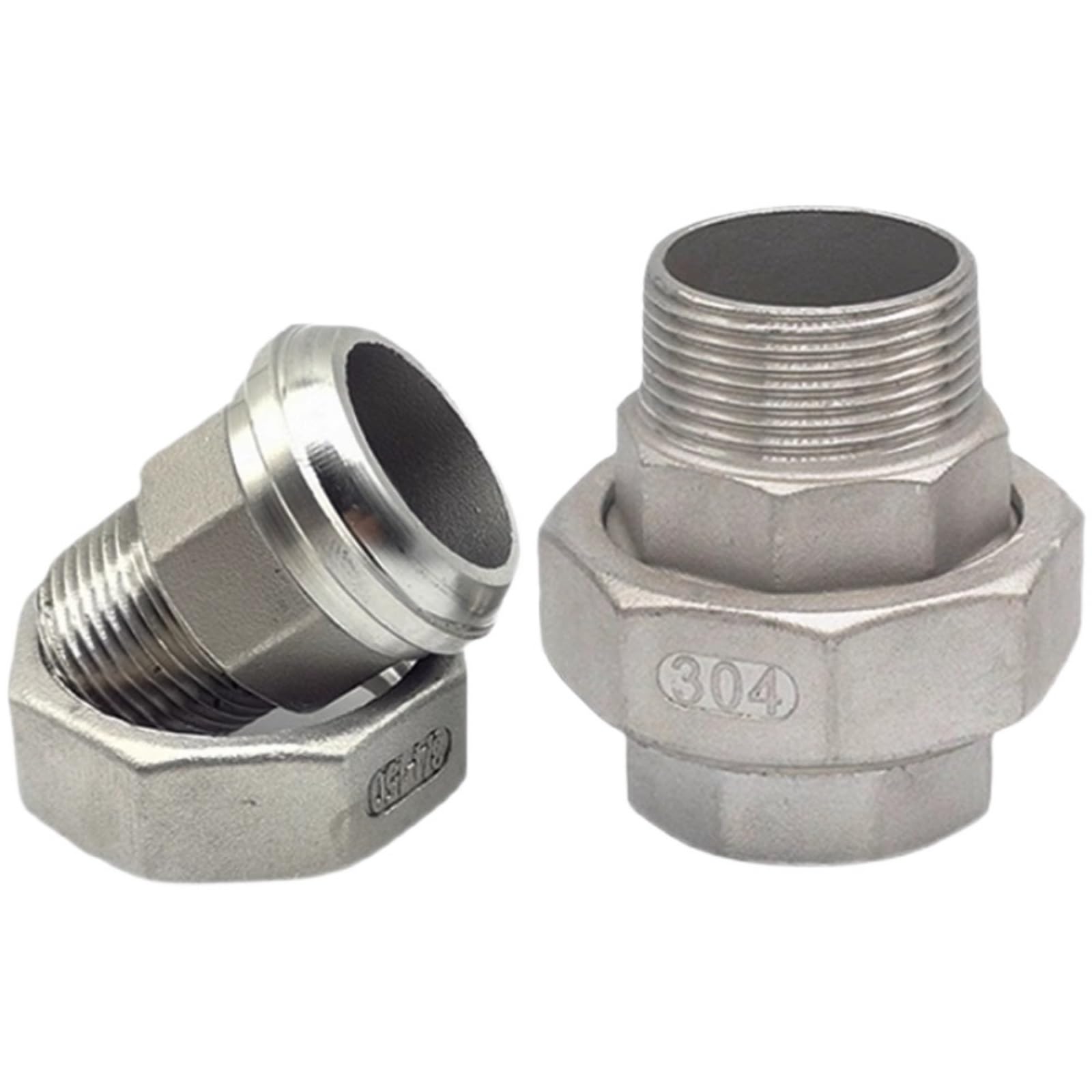 Hiduhedn Women's Bspt Ss316 Spherical Hard-Seal 1/4" 3/8" 1/2" -2" Bspt To Male Union Scoket Coupler Ss304/316 Stainless Steel Connector Pipe Fitting(,1/2")
