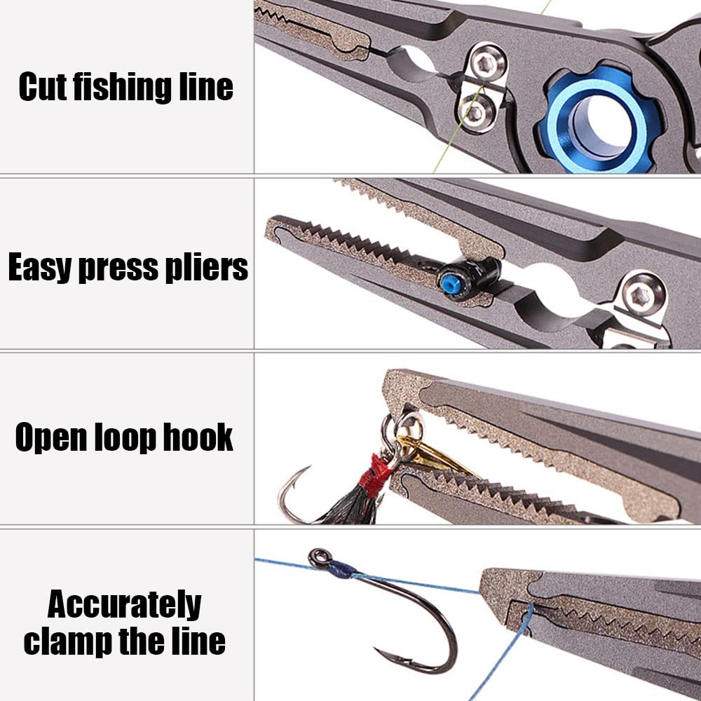 Pinze Da Pesca In Lega Di Titanio - Multifunzione Con Estrazione Ami, Cordino E Guaina - Foto 7