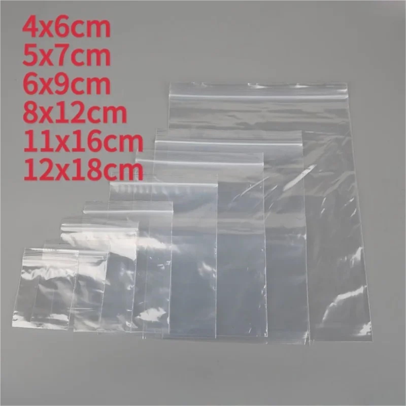 Sacchetti Ermetici 100/200 pezzi piccoli sacchetti trasparenti richiudibili sottovuoto in plastica per la Cucina(12x18cm(200pcs))